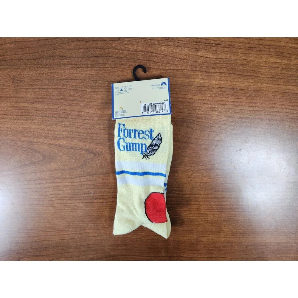 Paramount Forest Gump ~ Crew Socks ~ Yellow ~ Fits Men's Shoe Sizes 6-12 New